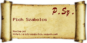Pich Szabolcs névjegykártya